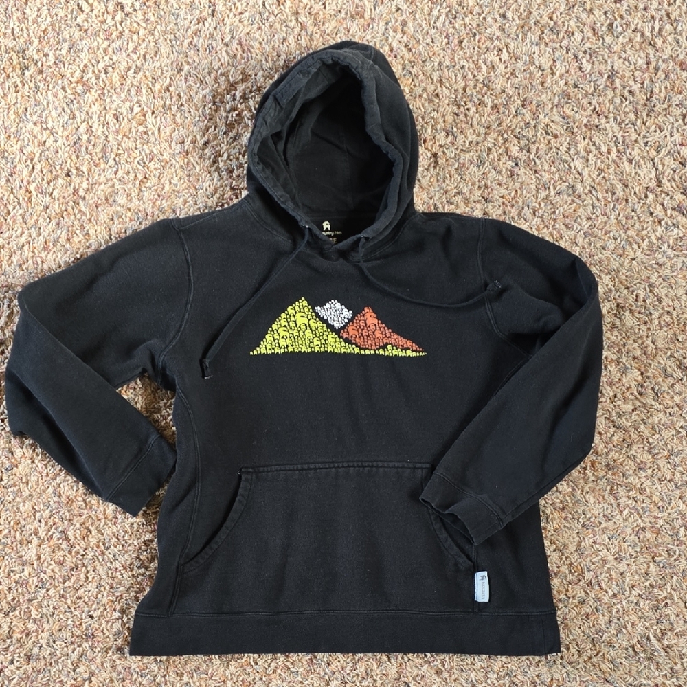Black Hoodie with Mountain Graphic